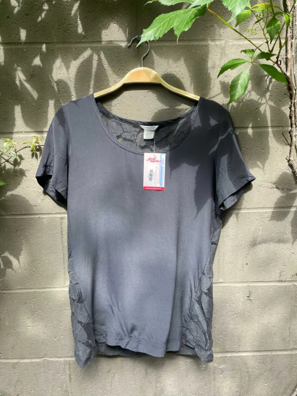 club monaco lace back silk tee sold by Good Market Thrift Store