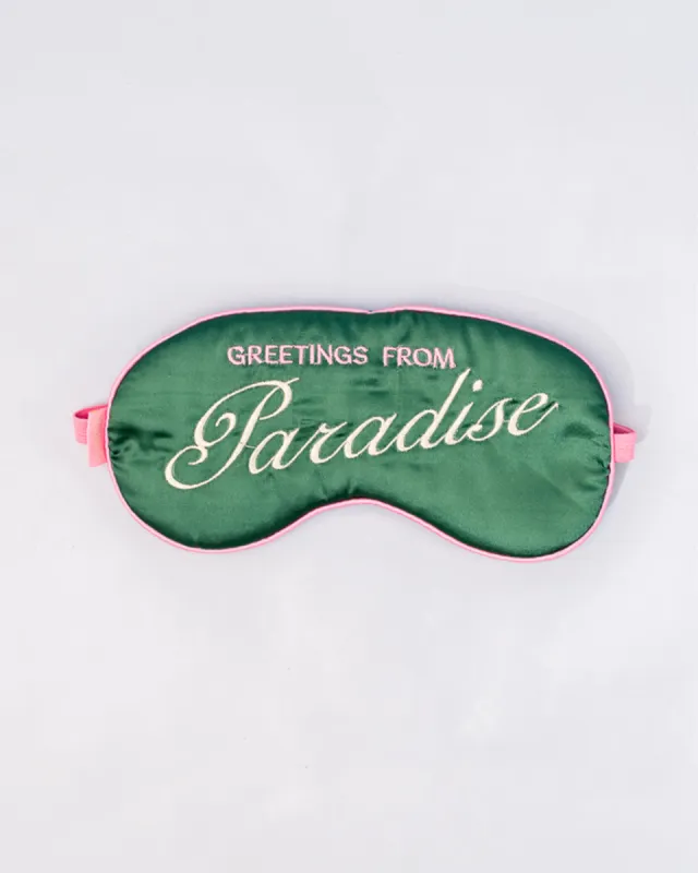 Getaway Eye Mask - Greetings From Paradise sold by ban.do