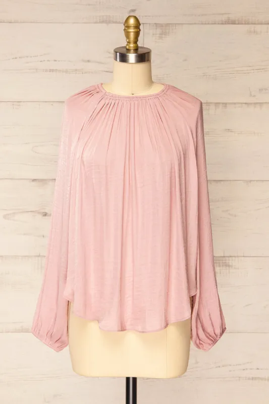 Attopu Mauve | Oversized Flowy Blouse w/ Long Sleeves sold by Boutique 1861