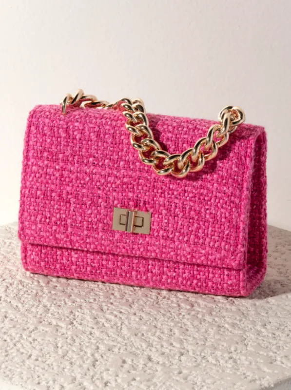 Billie Mini Tweed Handbag, Pink sold by North & Main Clothing Company