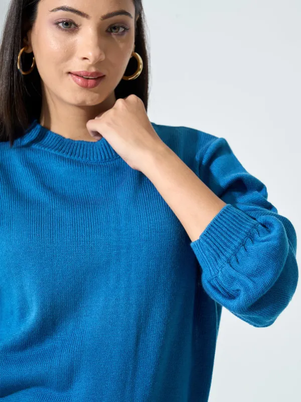 Lissa Knit Sweater - Blue sold by Salt Attire