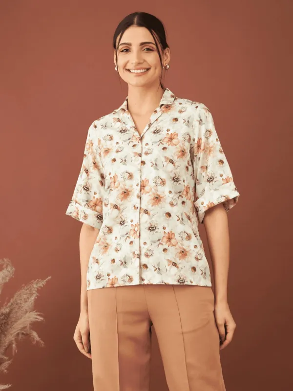 Nairobi Floral Notch Collar Shirt - Multicolor sold by Salt Attire