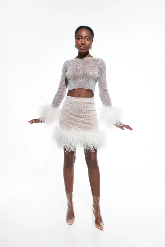 Sparkle Feathers Crop Top sold by Santa Brand