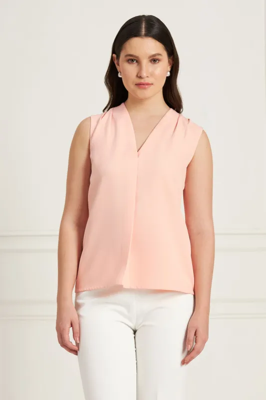 Camellia Top Pleated Top - Light Peach sold by Salt Attire