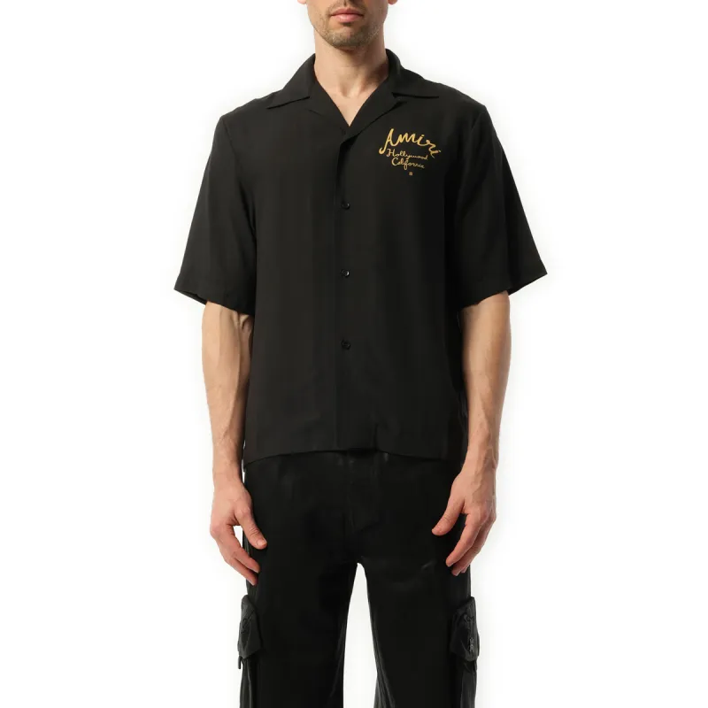 Amiri Hollywood Camp Shirt in Black sold by MARAIS