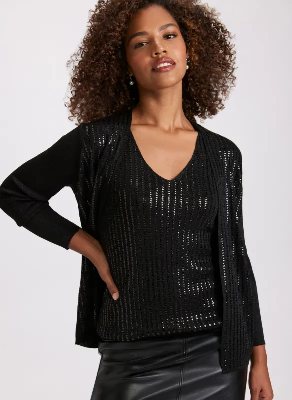 Long Sleeve Sequin Cardigan sold by Laura