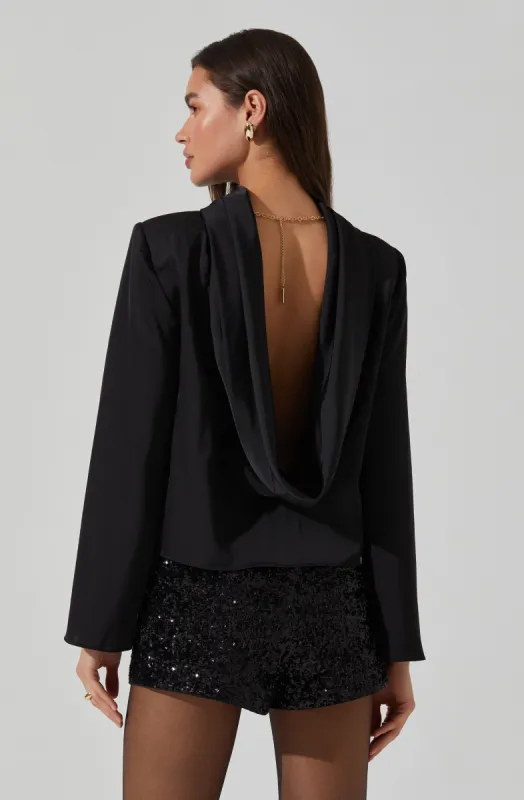 Bethwyn Satin Cowl Back Top sold by Astr