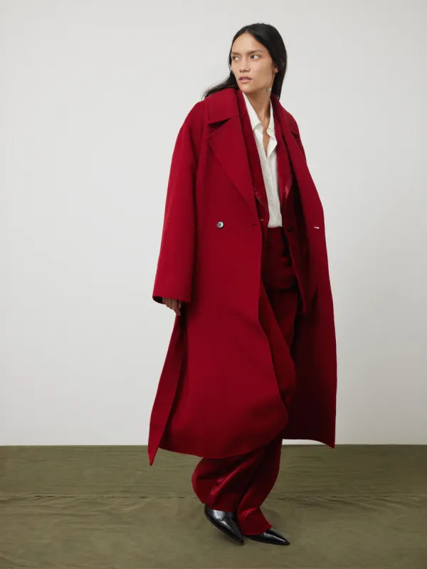 Double Faced Cocoon Wrap Coat | Red sold by Jigsaw