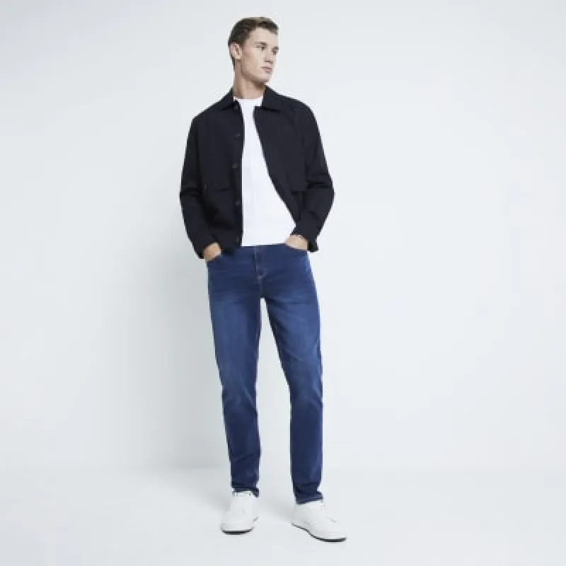 Blue Denim Slim Fit Jeans sold by River Island