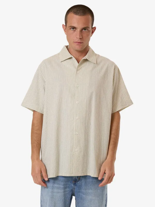 Thrills Union Short Sleeve Stripe Work Shirt - Grape Leaf sold by Thrills