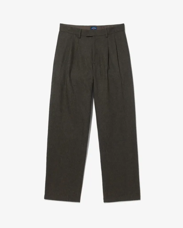 Wool Herringbone Double-Pleat Trouser sold by Noah NYC