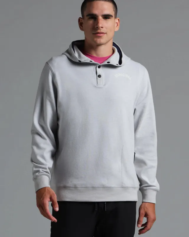 Cordless Snap Hoodie sold by MUNICIPAL