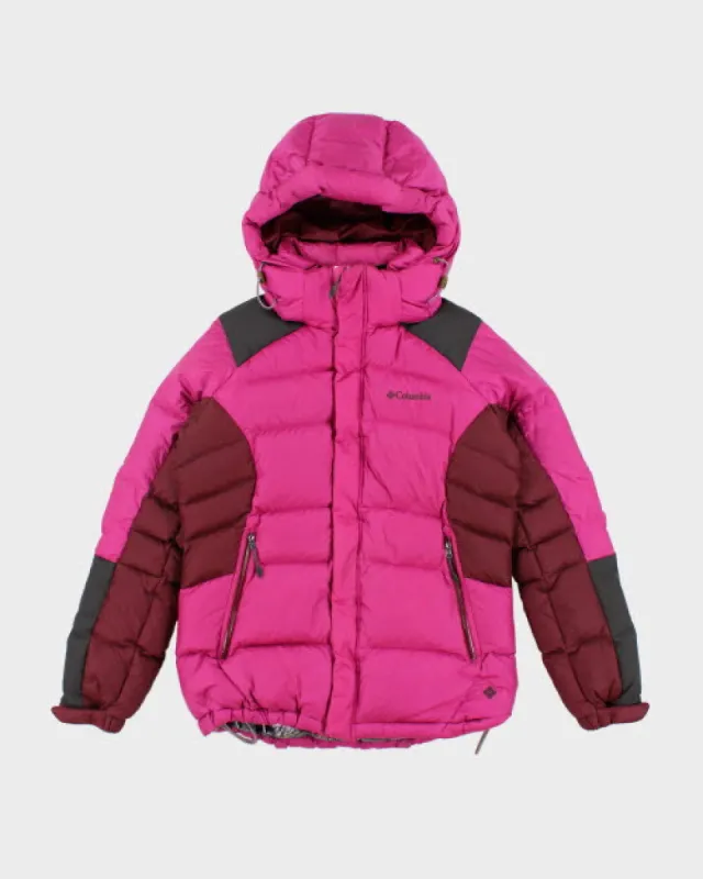Columbia Pink Hooded Puffer Jacket - M sold by Rokit