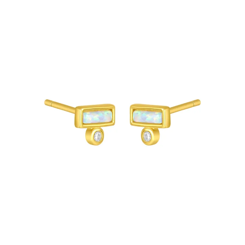 ASHTON OPAL STUDS GOLD sold by FYB JEWELRY