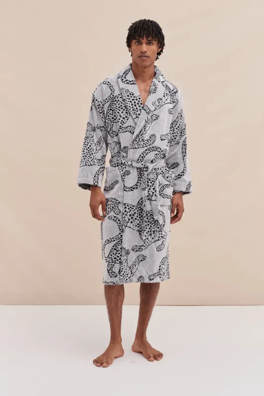 Unisex Towel Robe Jag Print Cream sold by Desmond & Dempsey