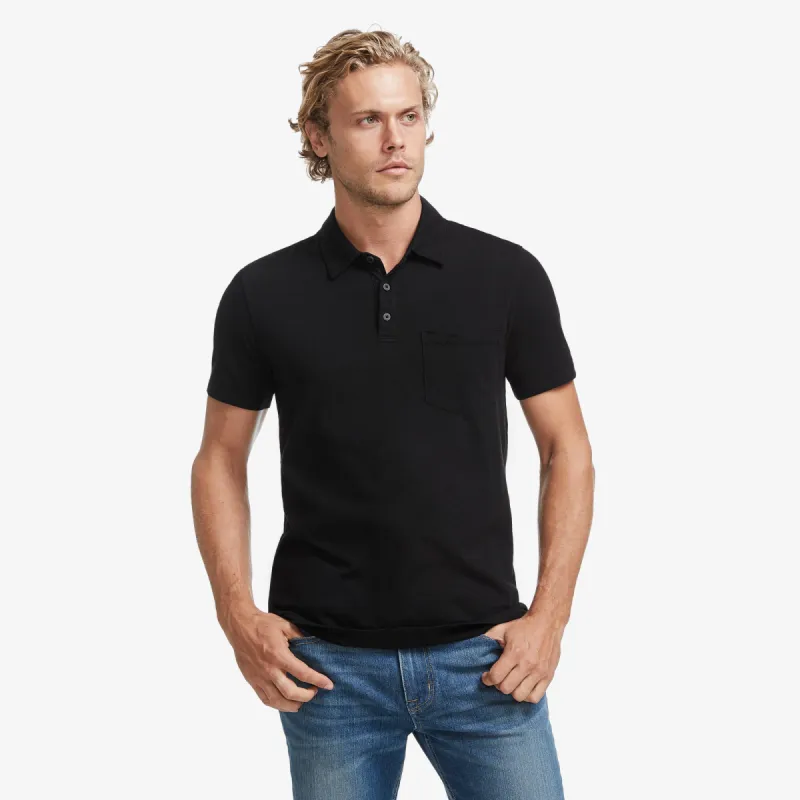 Men's Classic Cotton Polo - Black sold by American Giant