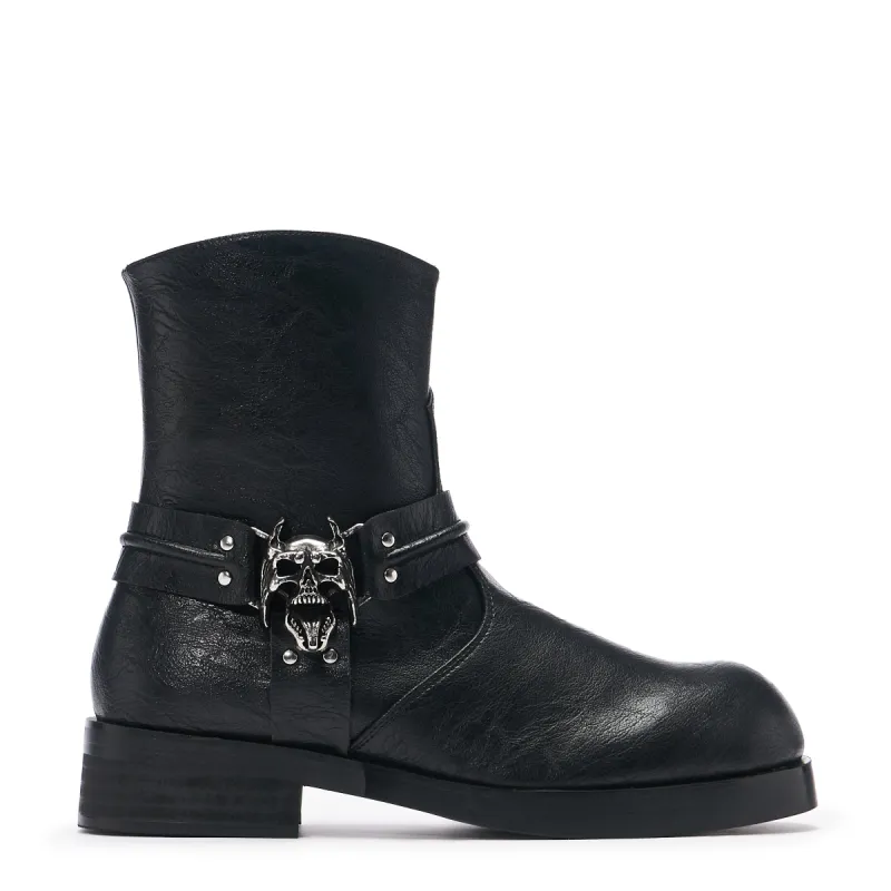 Legion Men's  Stacked Hardware Biker Boots - Vintage Black sold by Koi Footwear
