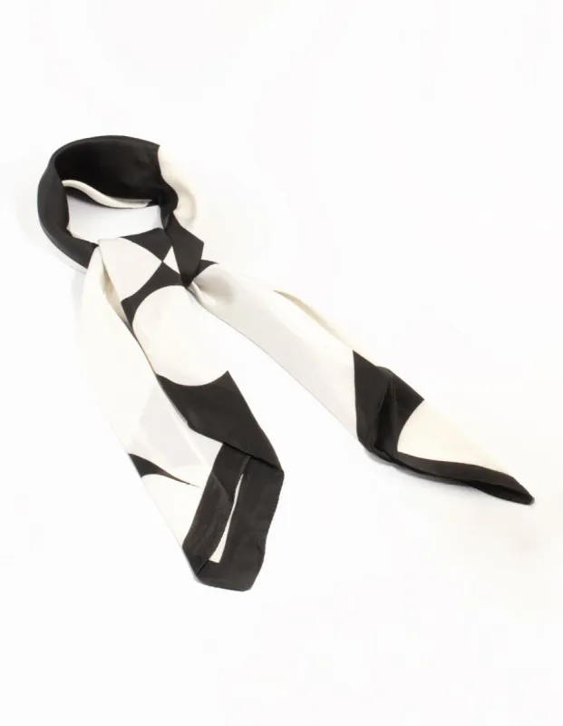 Classic Black Geometric Fabric Scarf sold by lovisa