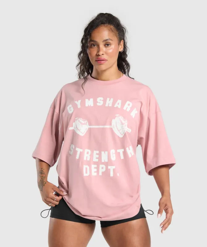 Gymshark Barbell Hearts Oversized T-Shirt - Light Pink sold by Gymshark