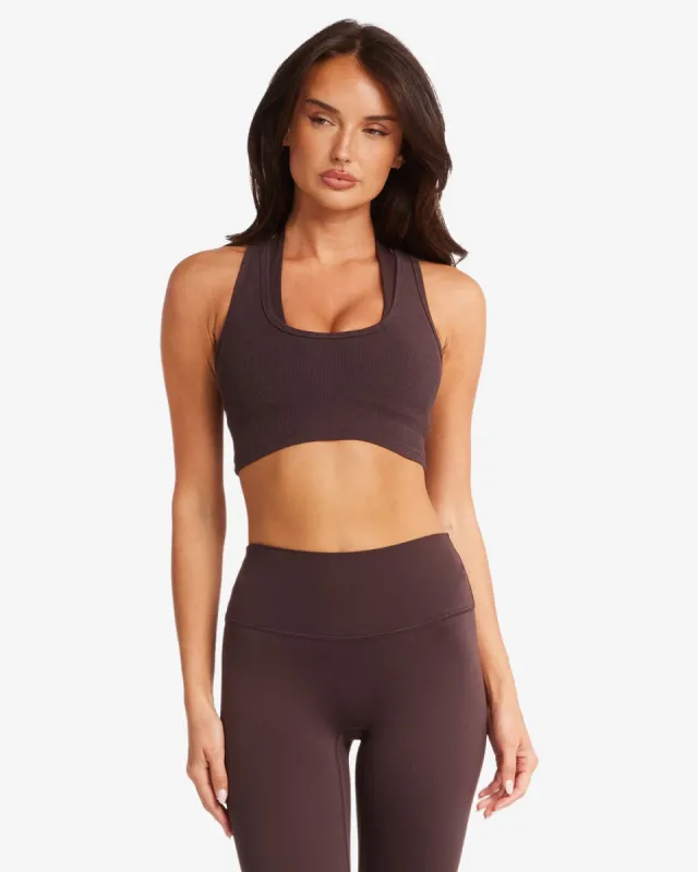 Rib Cropped Tank | Espresso sold by Crop Shop Boutique