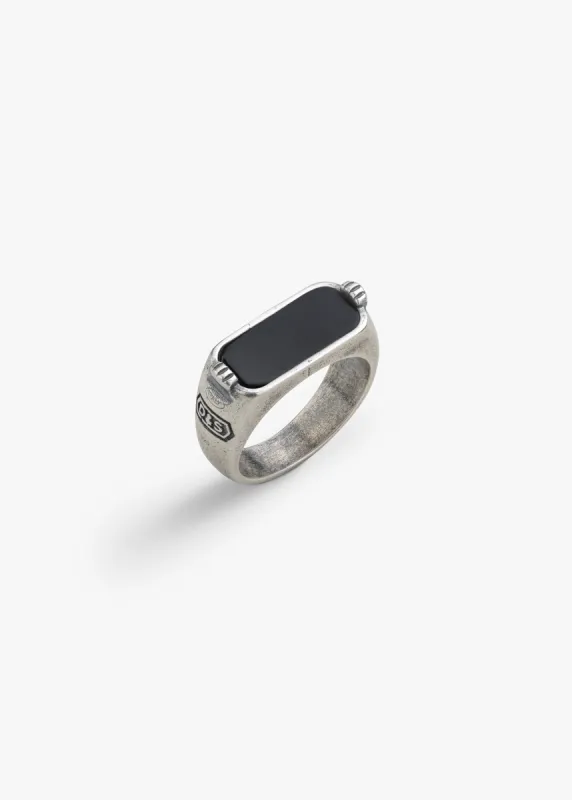 Sterling Silver Black Onyx Horizontal Signet Ring sold by Degs & Sal