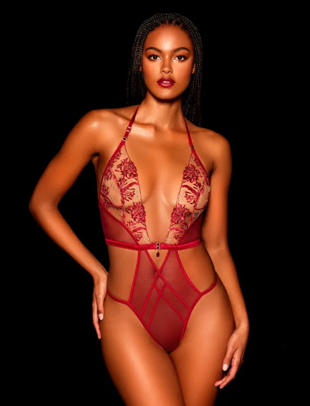 Maddy Red Bodysuit sold by Honey Birdette