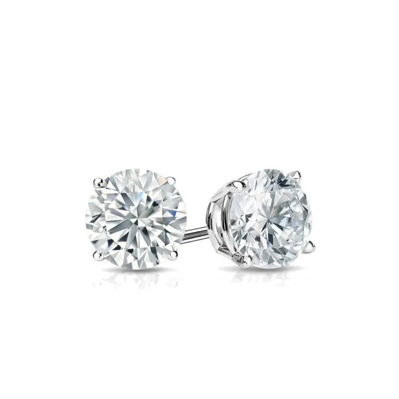 RhythmRocks Sterling Silver Lab Grown Round Diamond Stud Earrings 0.50 ct. tw. 4-Prong Push-Back (F-G VS) sold by Zulily