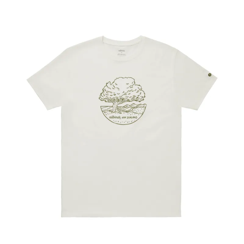 Unisex Organic Cotton Graphic Tee - Natural White/Rugged Green - NZ sold by allbirds