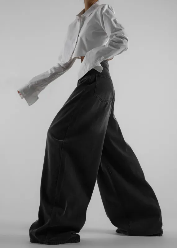 Ashford Wide Leg Jeans - Black Wash sold by Frankie Shop