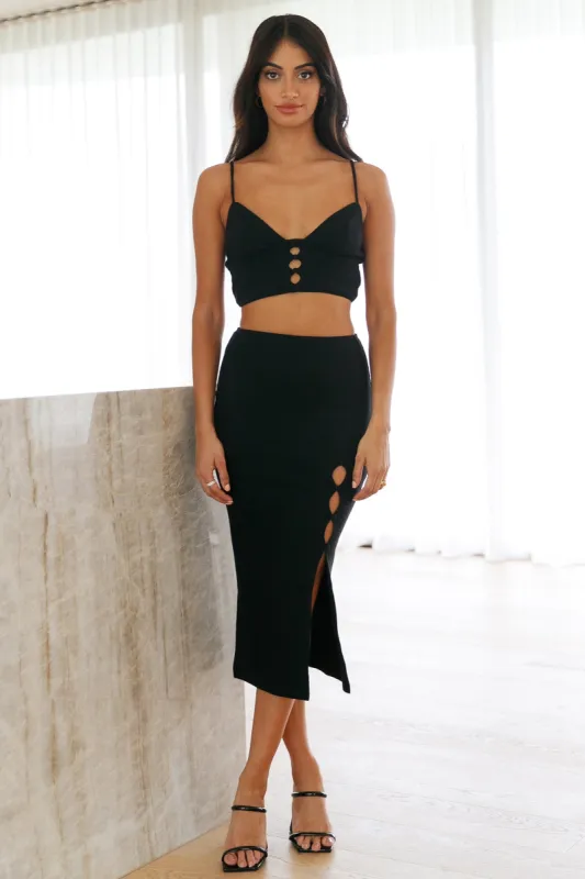 Wicked Flair Midi Skirt Black sold by Hello Molly