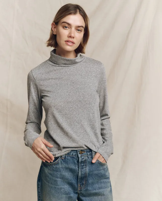 The Turtleneck. -- Heather Grey sold by THE GREAT.