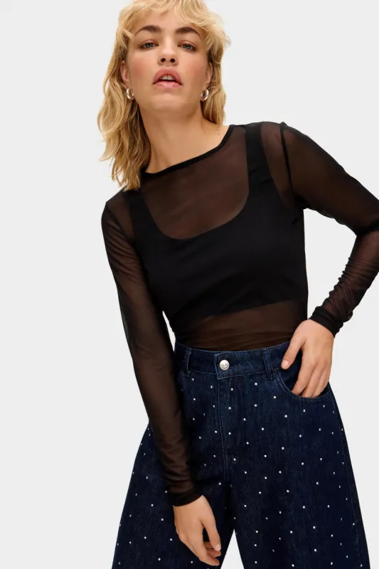Phoenix Mesh Long Sleeve Layered Top | Parallel