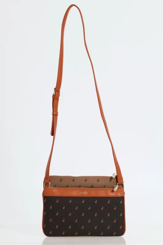 Peninsula Double Pocket Sling Bag - Tan sold by Edgars