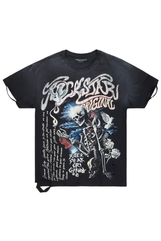 Danby Black/Red Graphic Oversized T-Shirt sold by Rockstar Original