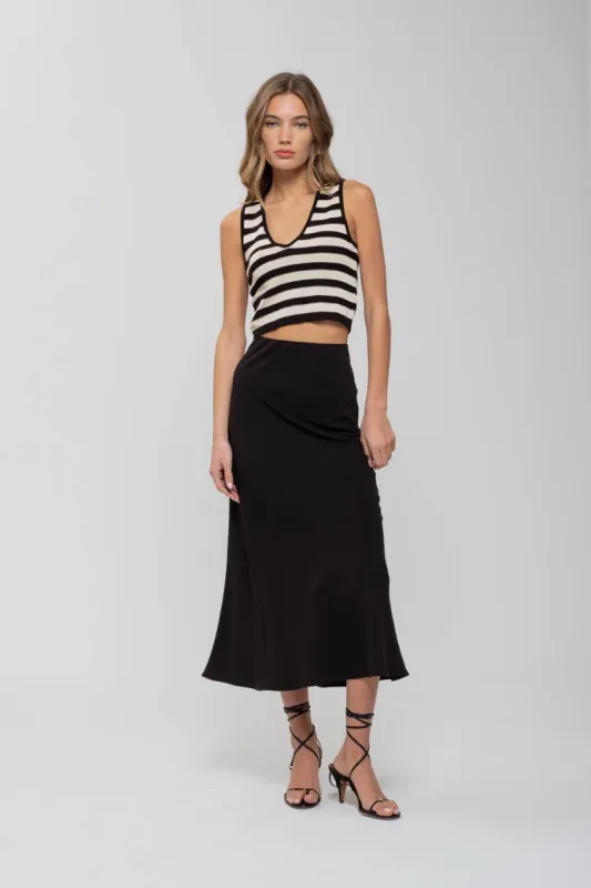 HIGH WAIST SLIP MIDI SKIRT sold by Blu Pepper