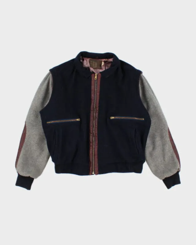 Vintage 80's Heavyweight Zip Up Varsity Jacket - M sold by Rokit