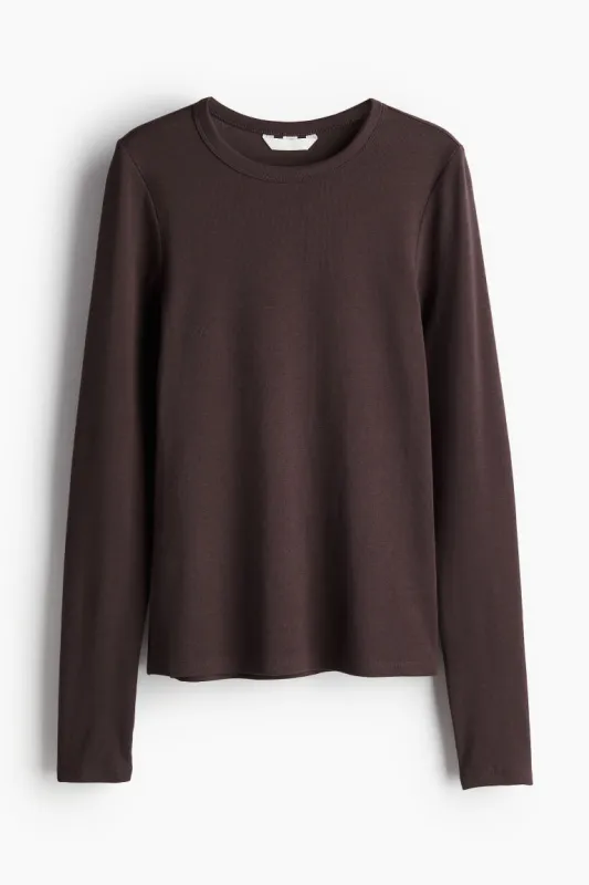 H&M - Long-sleeved jersey top - Grey sold by H&M