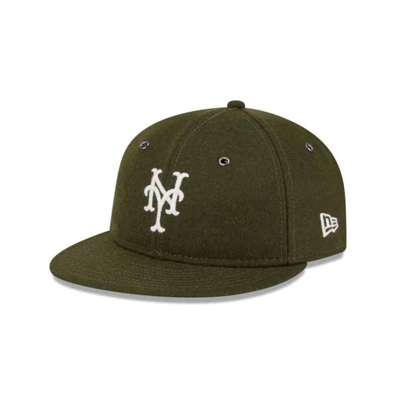 New York Mets New Olive Wool Retro Crown 9FIFTY Adjustable Hat sold by New Era