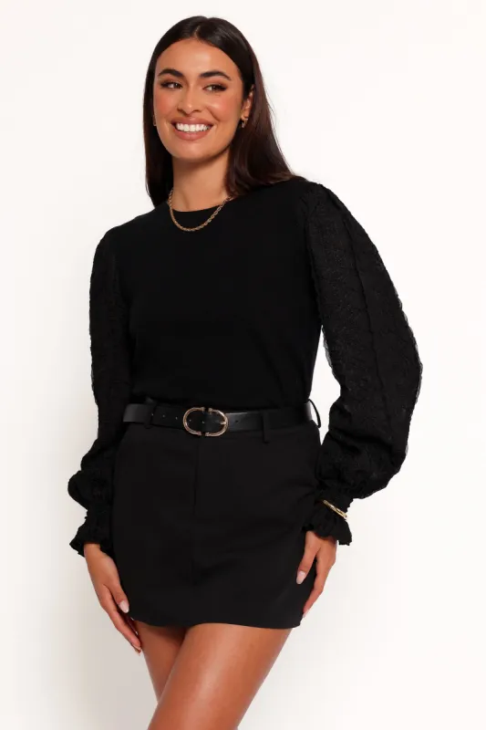 Misah Long Sleeve Top - Black sold by Petal & Pup