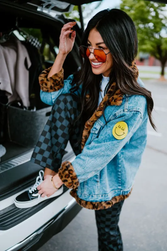 Lala Forever Patched Trucker Jacket in Leopard | Parallel