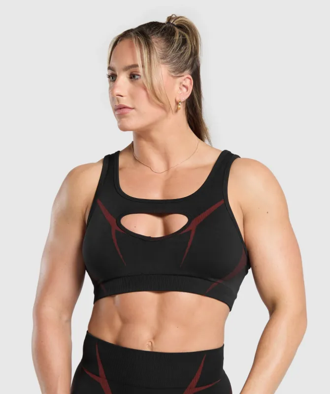 Gymshark Apex Lift Sports Bra - Black/Reps Red sold by Gymshark