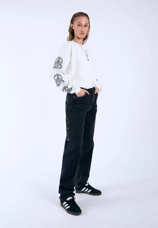 Faye Worker - Black Used Contrast sold by Dr. Denim