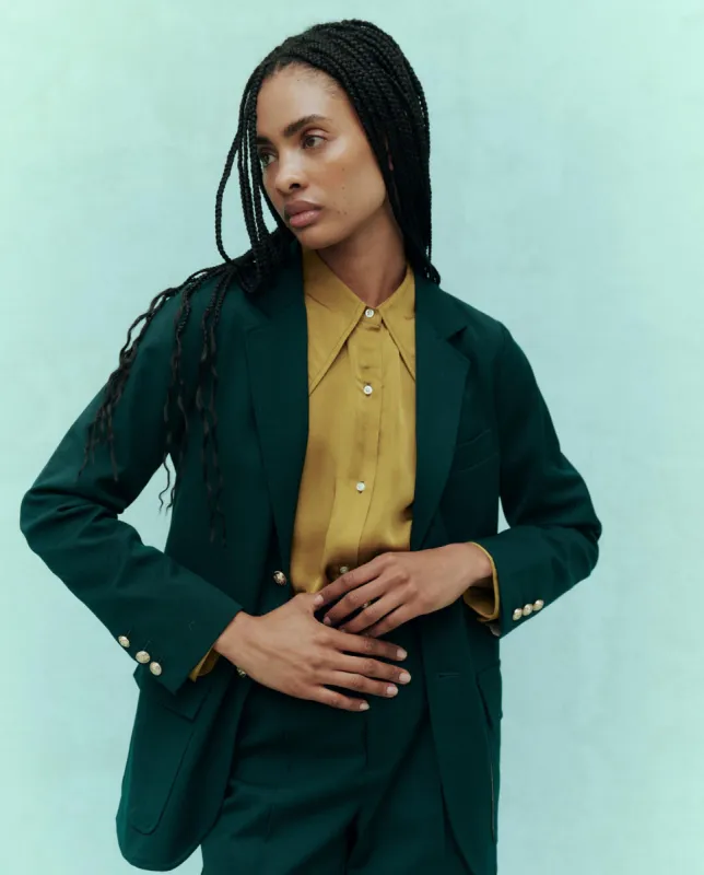 The Tailored Blazer. -- Winter Pine sold by THE GREAT.