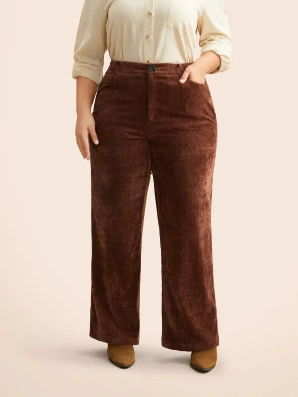 Mid Rise Chenille Bootcut Pants sold by Bloomchic