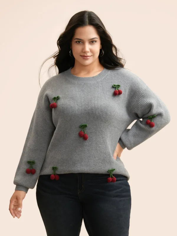 Supersoft Essentials Stereo Cherry Design Pullover sold by Bloomchic