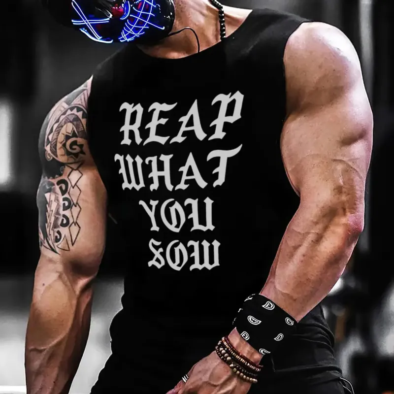 Repeat what you  sow  Printed Men's Vest sold by Polyalien