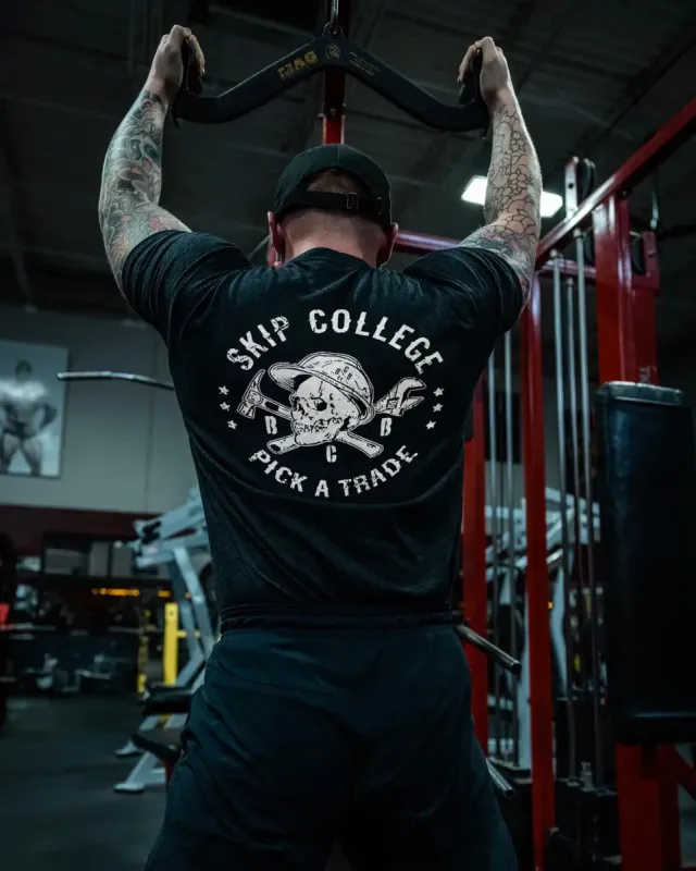 Skip college  Pick a trade Print Men's T-shirt sold by Polyalien