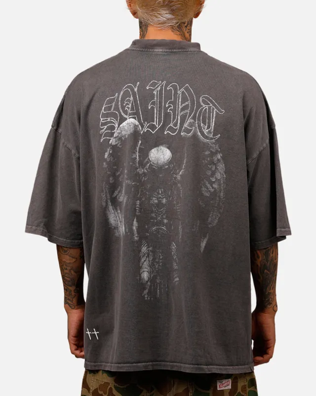 Saint Morta Baptista Mock Neck T-Shirt Washed Charcoal sold by Culture Kings