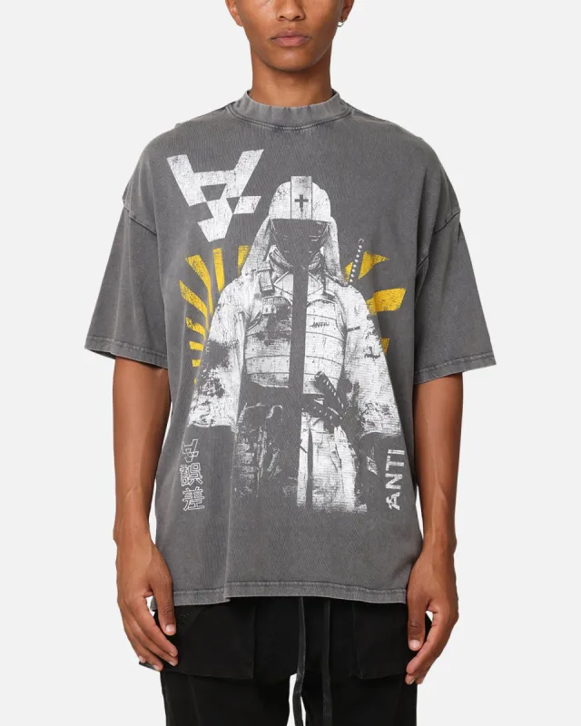 The Anti Order Legion Mock Neck T-Shirt Washed Charcoal sold by Culture Kings