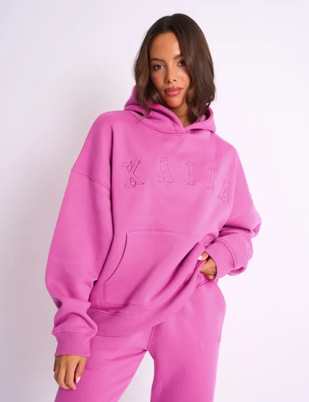 Kaiia Slogan Oversized Hoodie Bubblegum Pink sold by Public Desire
